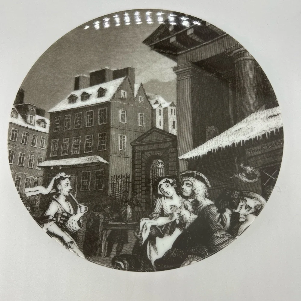 Williams Sonoma Satirical Art William Hogarth 18th Century Artist Snack Plates 4
